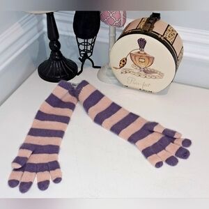 Portolano Purple & Pink 100% Cashmere Winter Gloves OSFM NWT